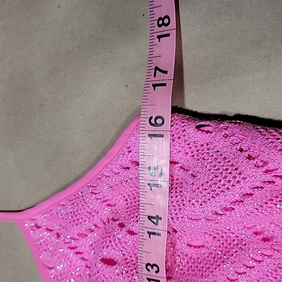 Lilly Pulitzer Size S Barbie Pink w/ Gold Metallic Threading Lace Mini Dress - Picture 7 of 13